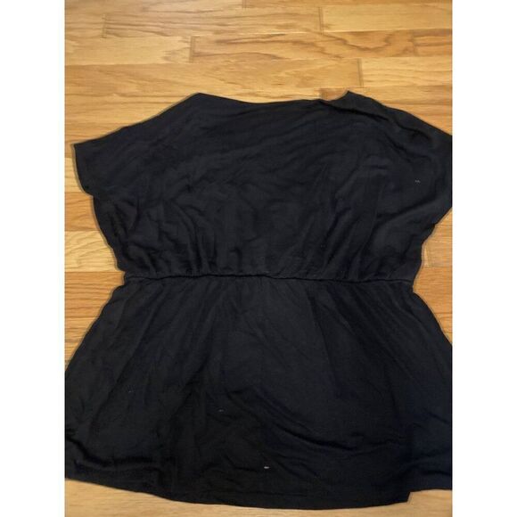 Lane Bryant Women's Basic Black short sleeve V-Neck Wrap Top Size 18/20 - Picture 8 of 8